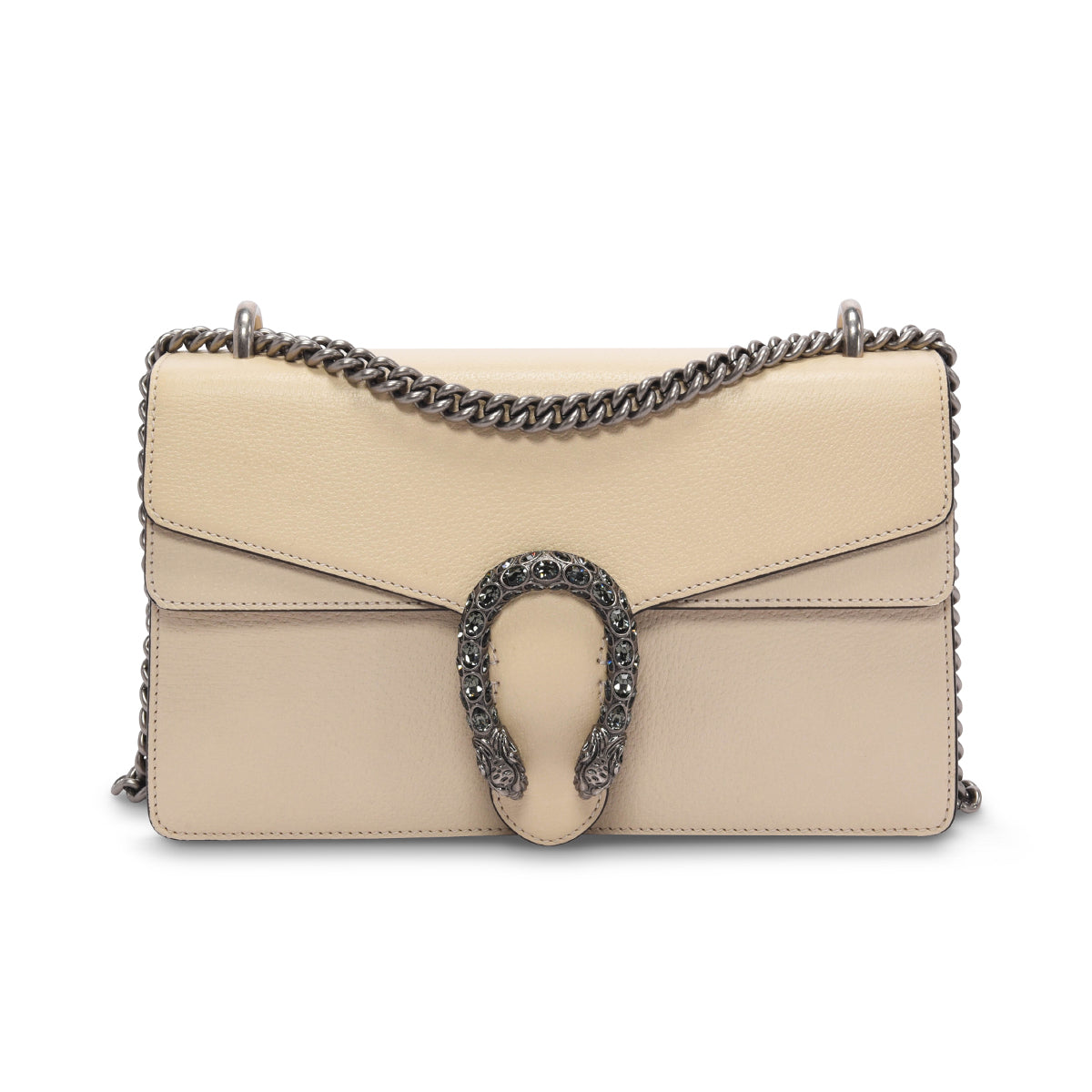 Gucci Mystic White Textured Calfskin Dionysus Small Shoulder Bag