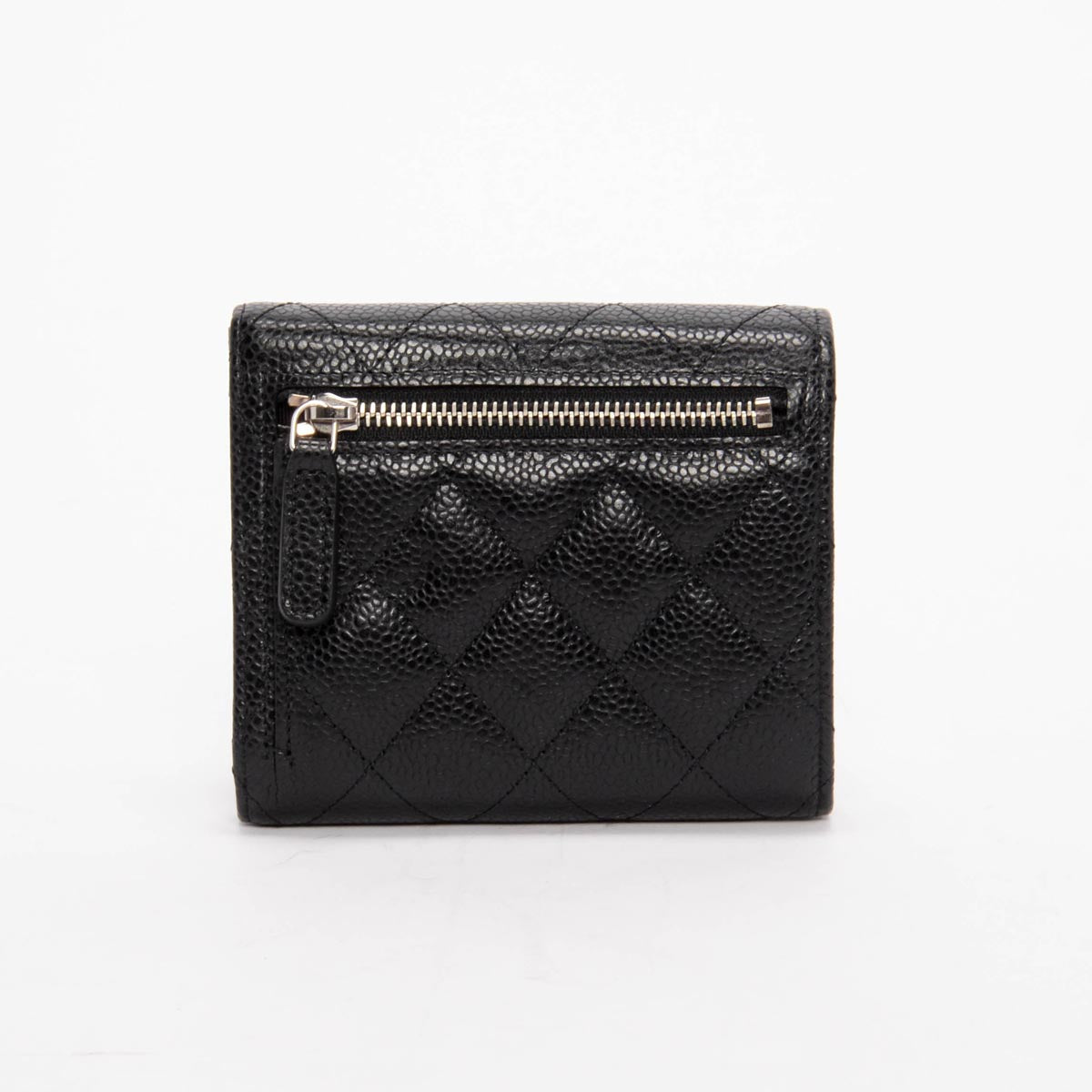Chanel Black Quilted Caviar Small Classic Flap Wallet