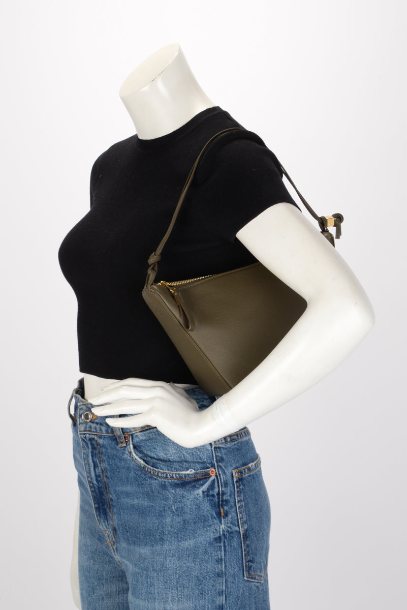 Loewe Olive Calfskin Braided Handle Mini Hammock Hobo + Strap