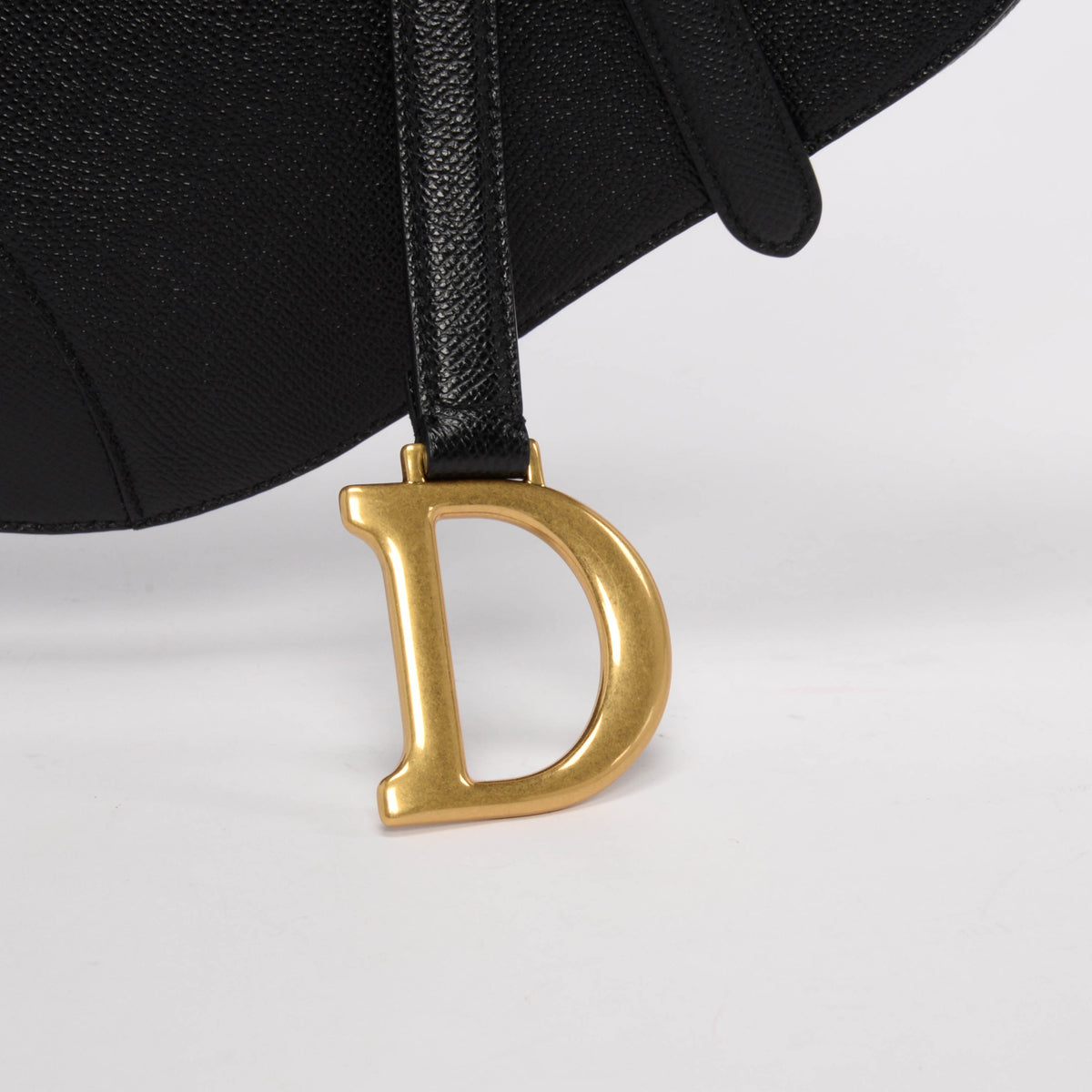 Dior Black Grained Calfskin Saddle Bag