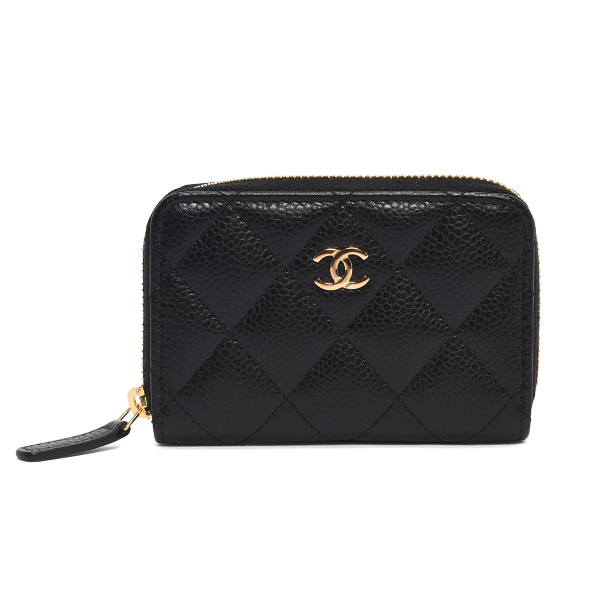 Chanel Black Quilted Caviar Classic Zipped Coin Purse