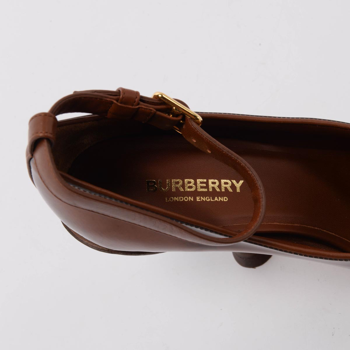 Burberry Burnished Brown Patent Evan Pointed Toe Pumps 39