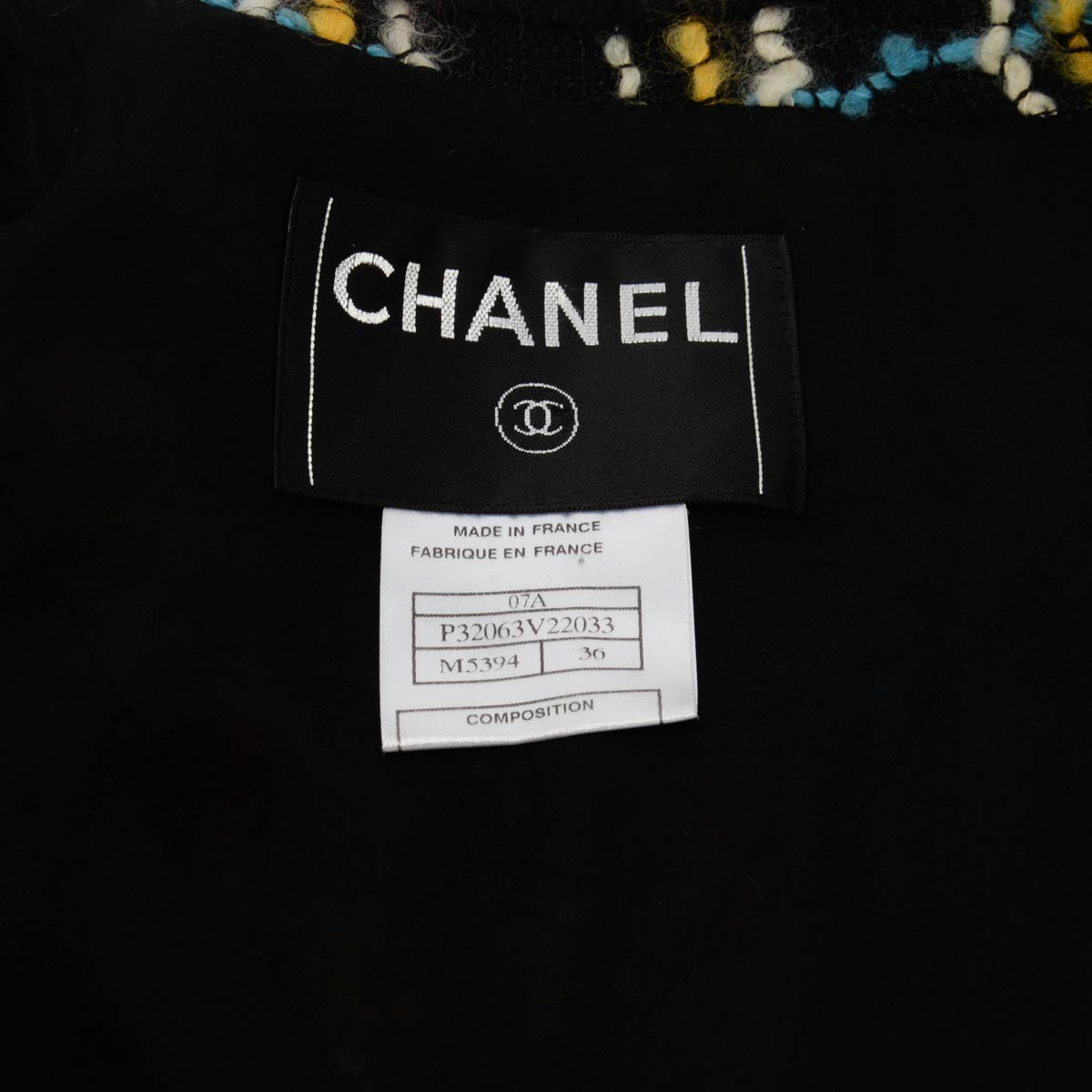 Chanel Multi Colour Wool Tweed Beaded Short Sleeve Coat FR 36