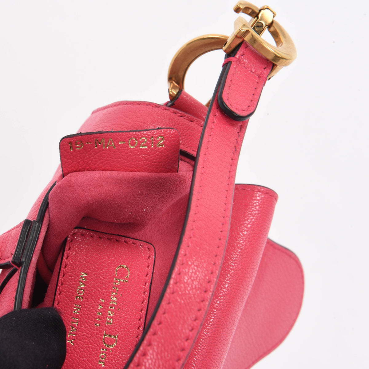 Dior Fuschia Goatskin Micro Saddle Bag