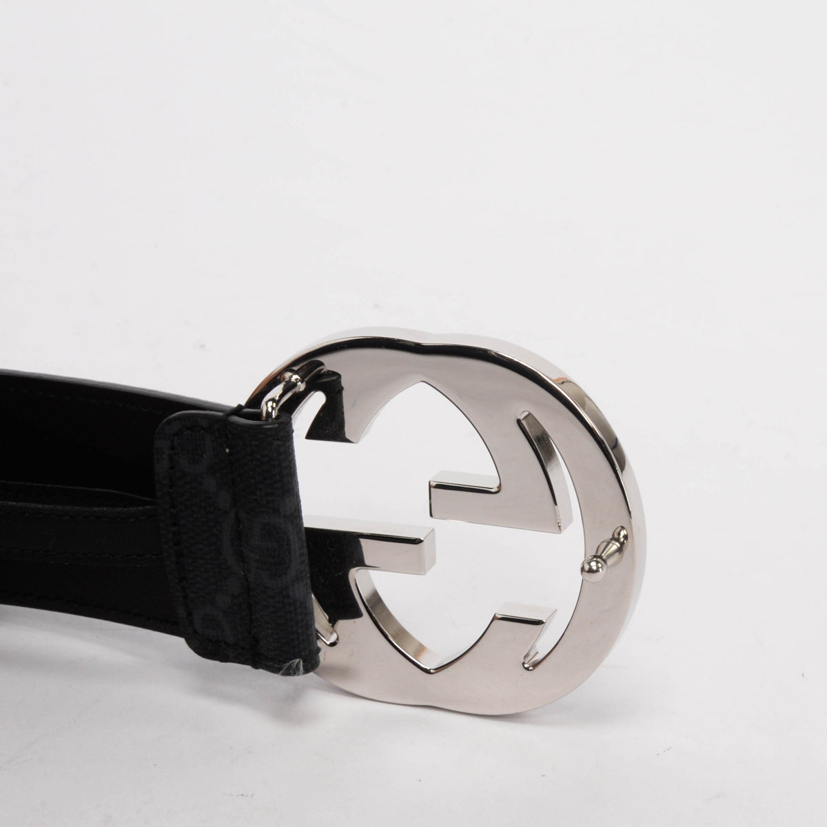 Gucci Black GG Supreme G Buckle Belt