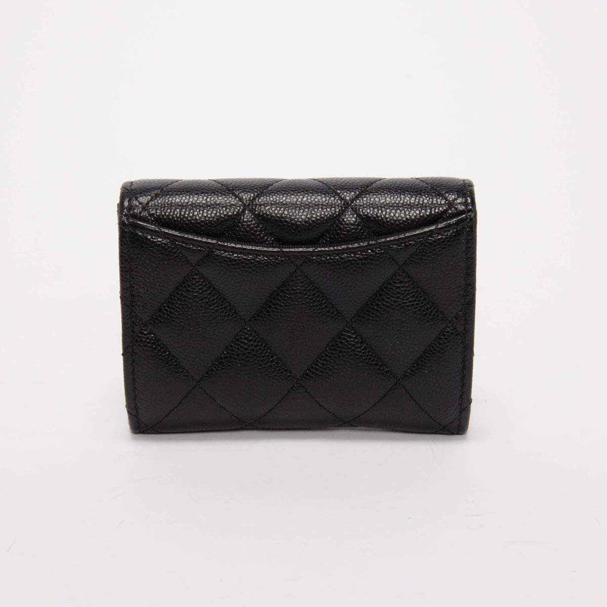 Chanel Black Quilted Caviar Classic Flap Card Holder