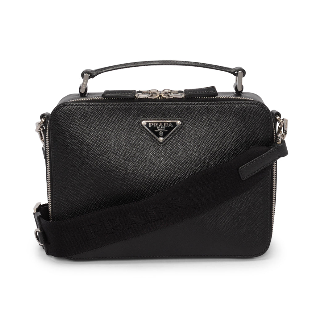 Prada Black Saffiano Medium Brique Bag
