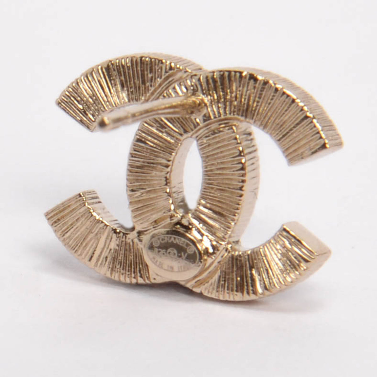 Chanel Light Gold Crystal CC Earrings