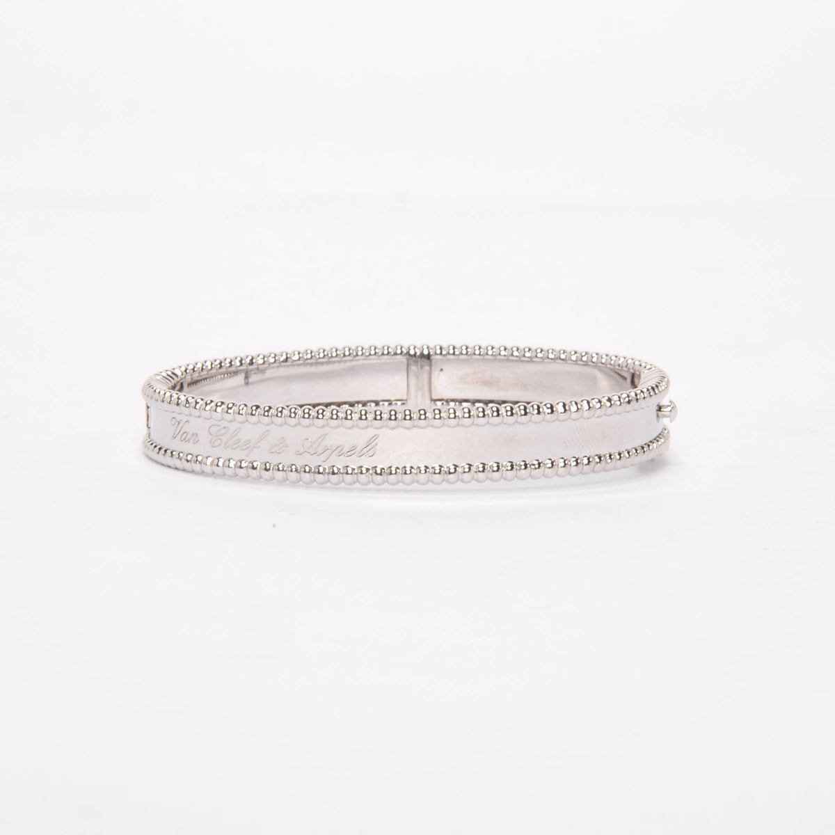 Van Cleef & Arpels 18k White Gold Perlee Signature Bracelet