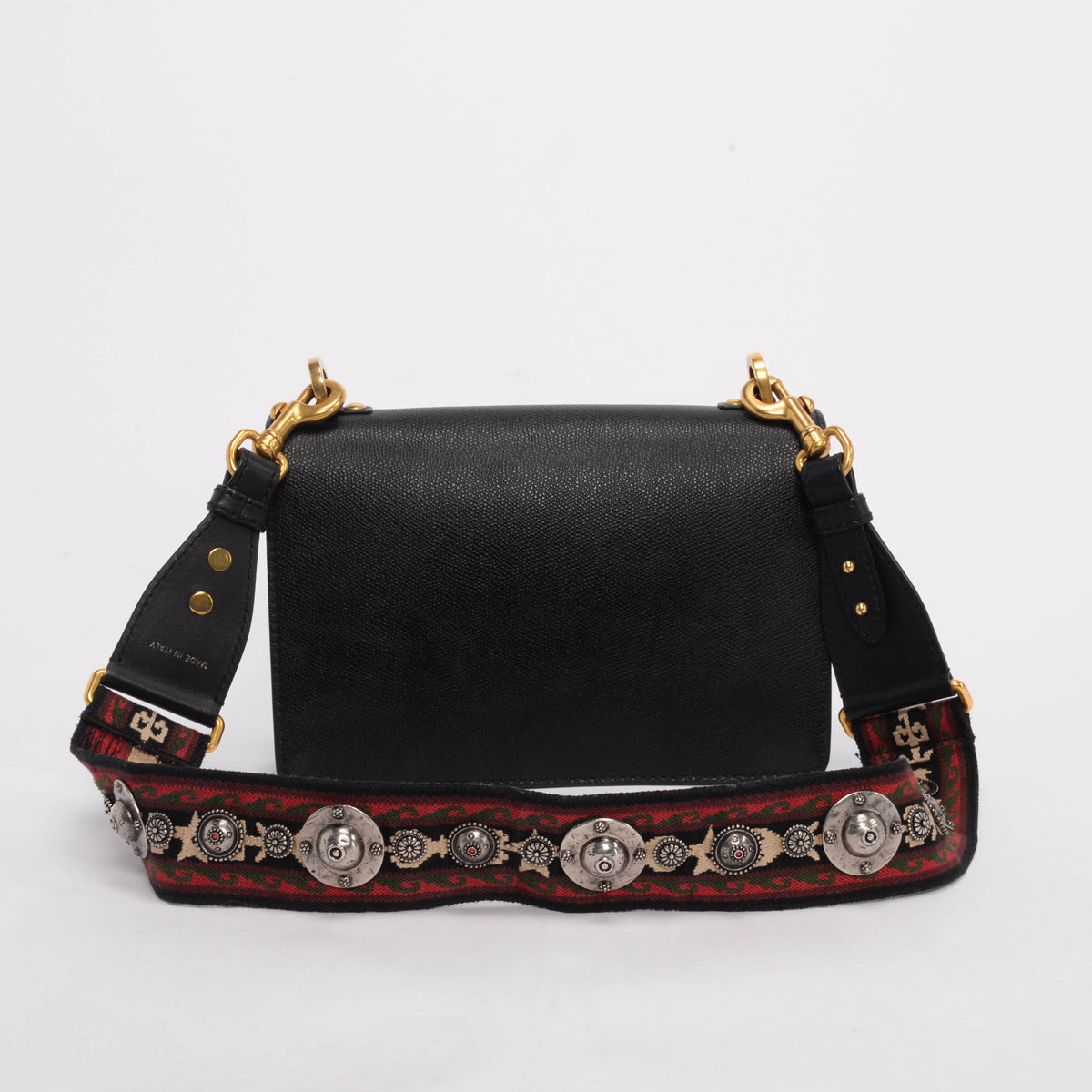 Dior Black Grained Calfskin J'Adior Flap Bag + Bohemian Strap