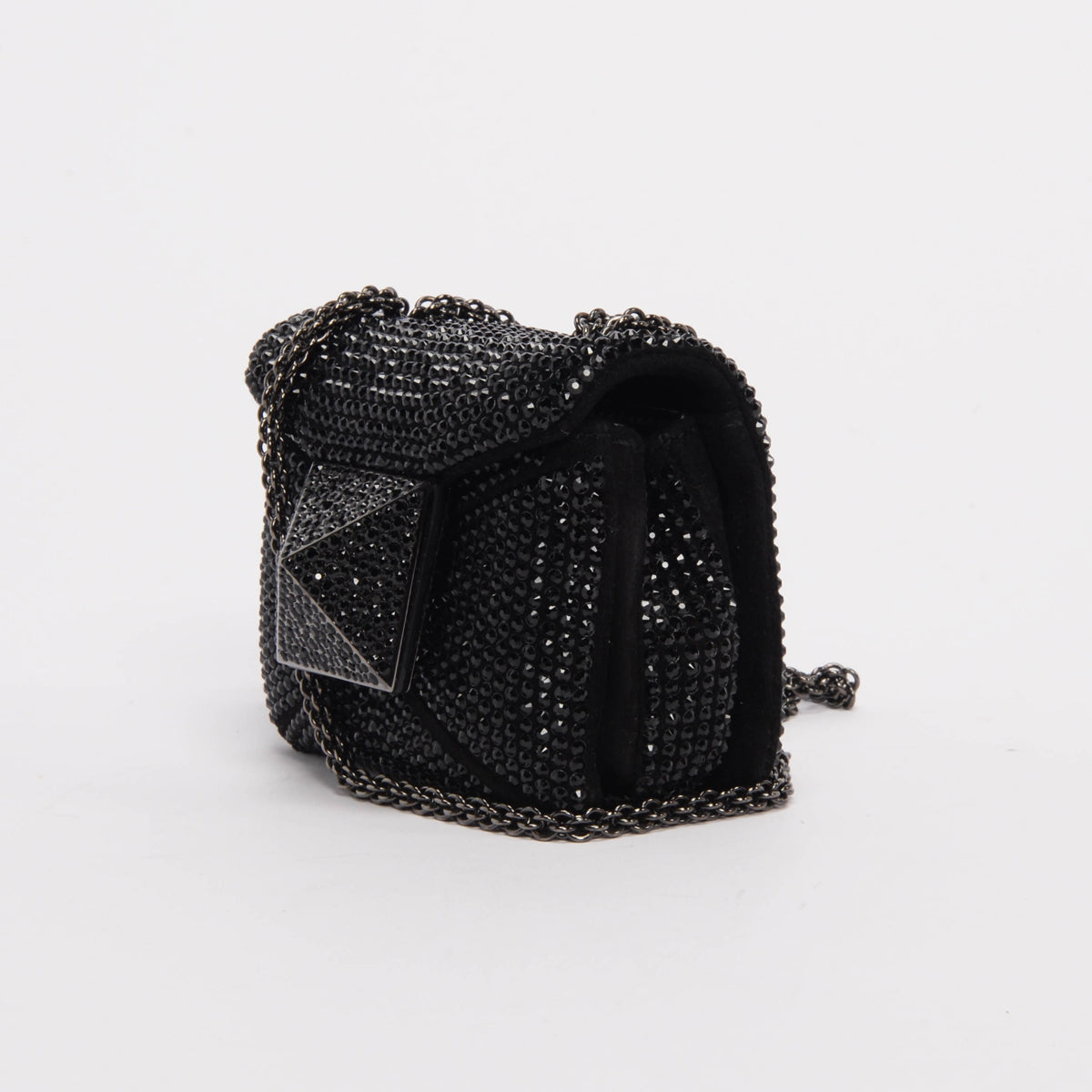 Valentino Black Crystal Micro One Stud Bag