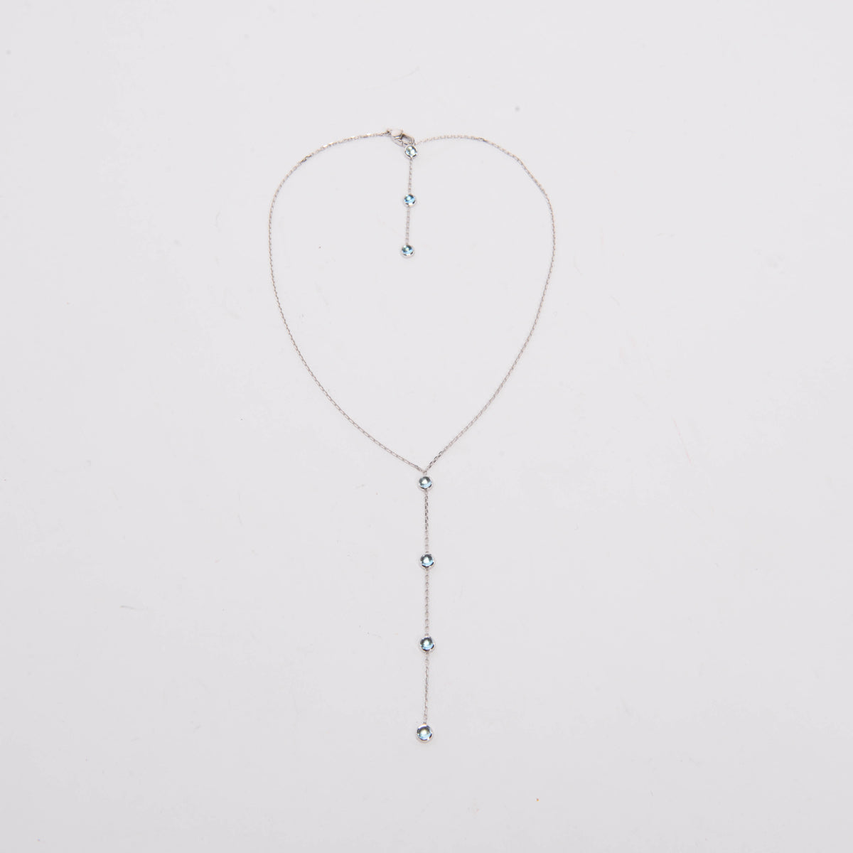 Gucci White Gold & Blue Topaz Lavalier Necklace