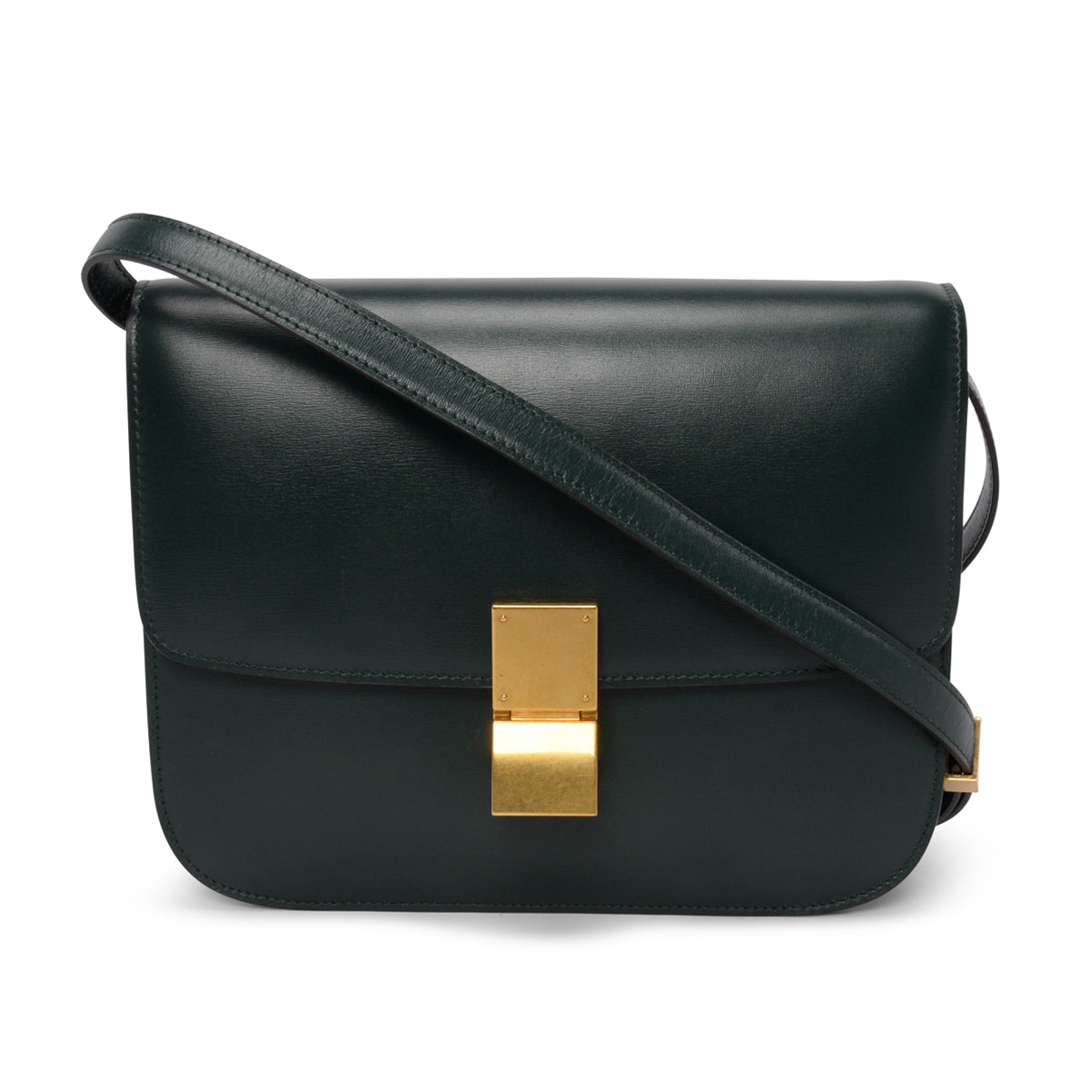 Celine Forest Green Box Calf Classic Box Bag