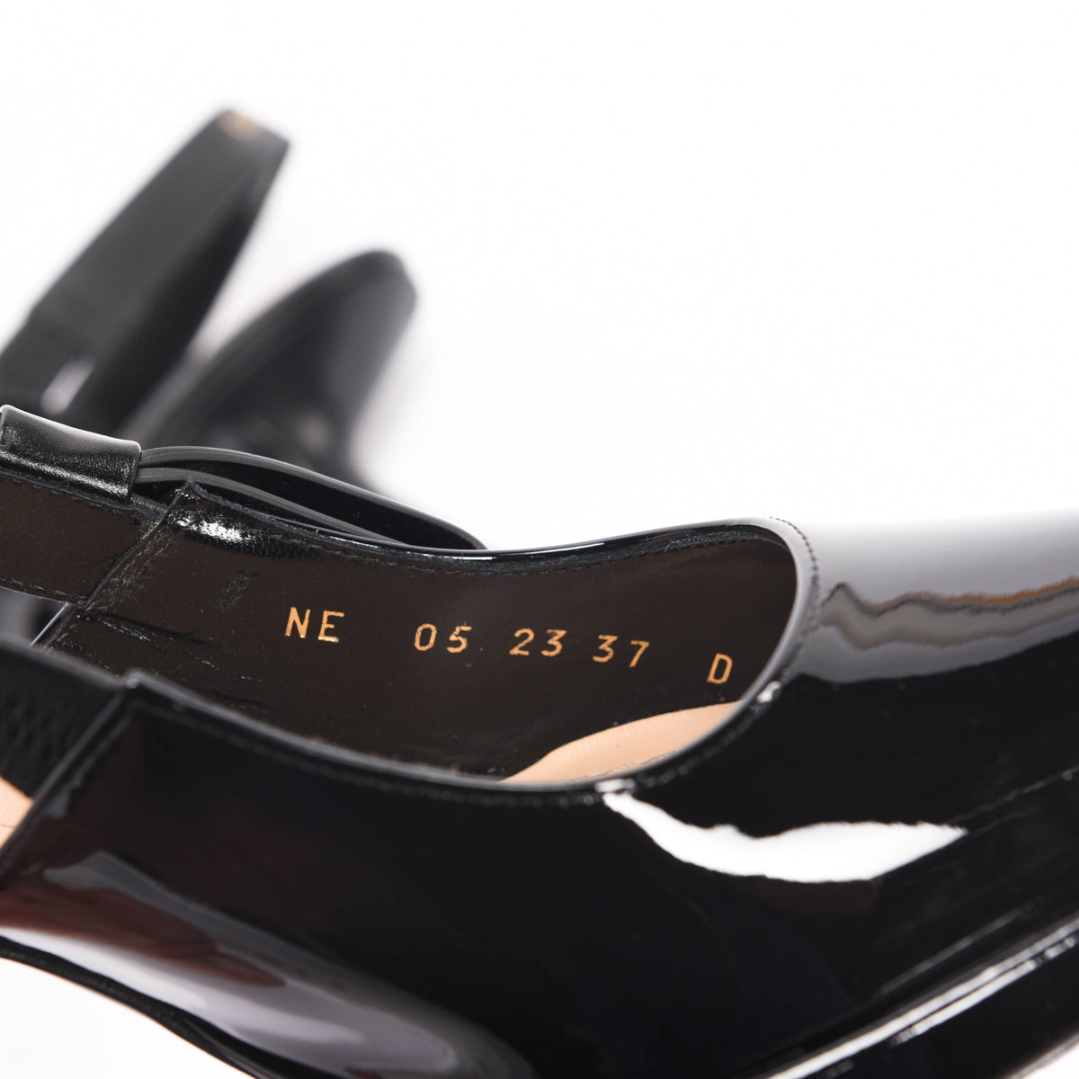Dior Black Patent Sweet D Slingback Pumps 37