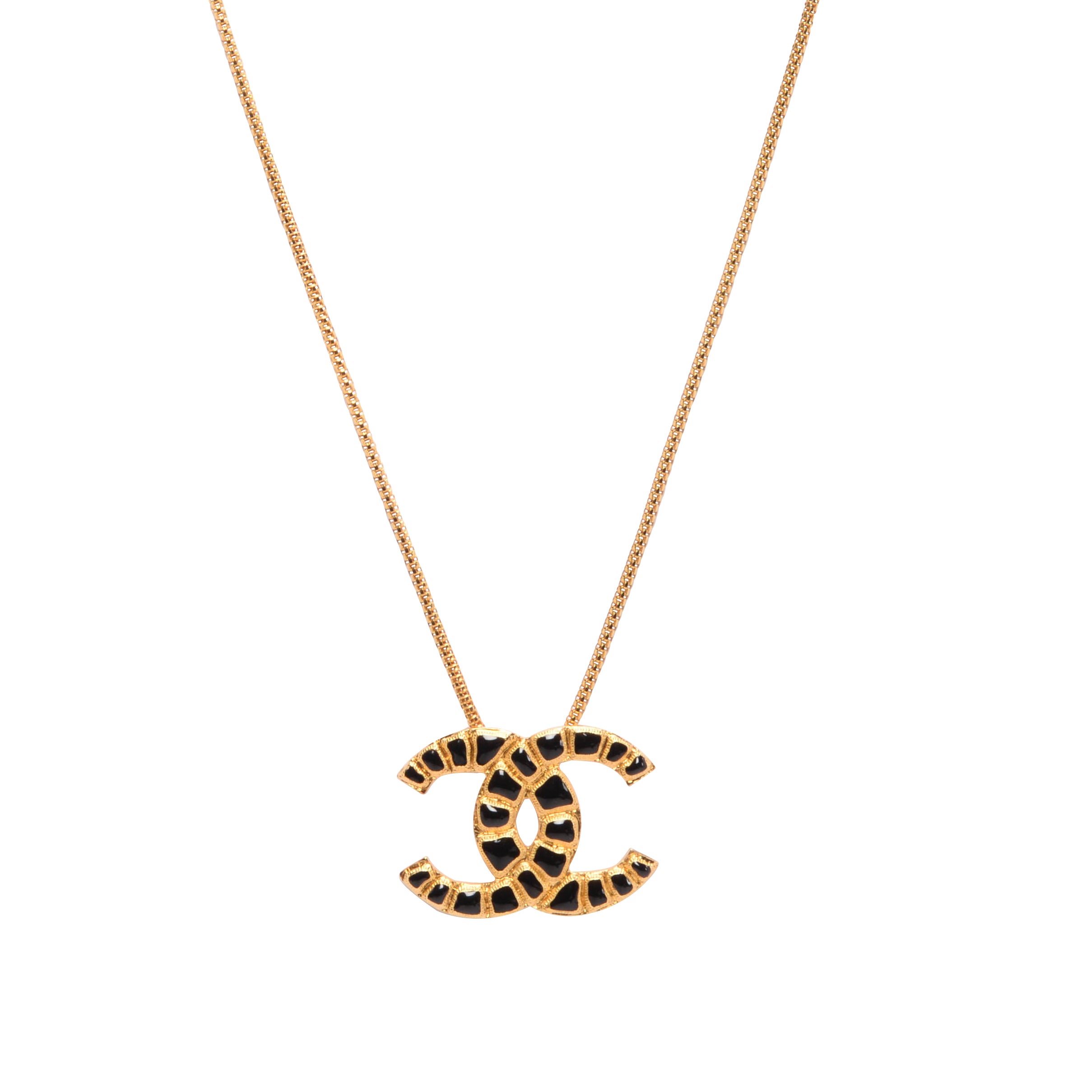 Chanel Gold & Black Resin Along The Nile CC Necklace