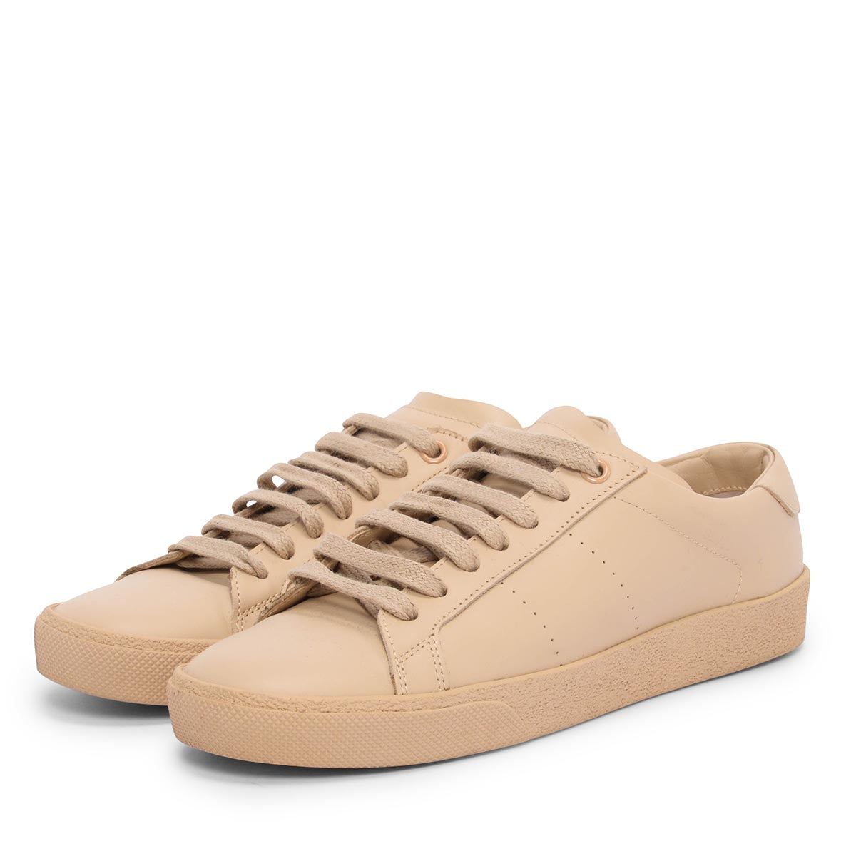 Saint Laurent Beige Leather Court Classic Sneakers 35