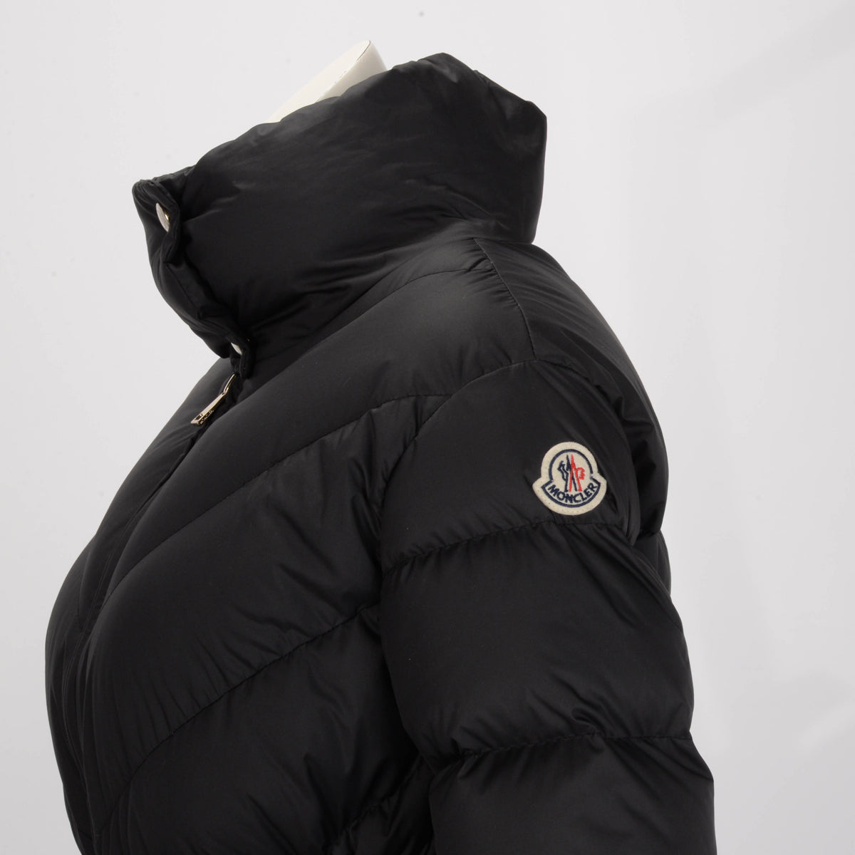 Moncler Black Quilted Down Long Brou Jacket 0