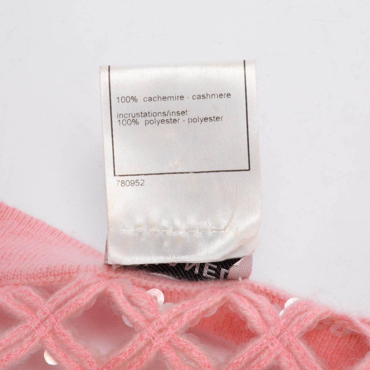 Chanel Pink Cashmere Sequin Quilt Cardigan FR 38