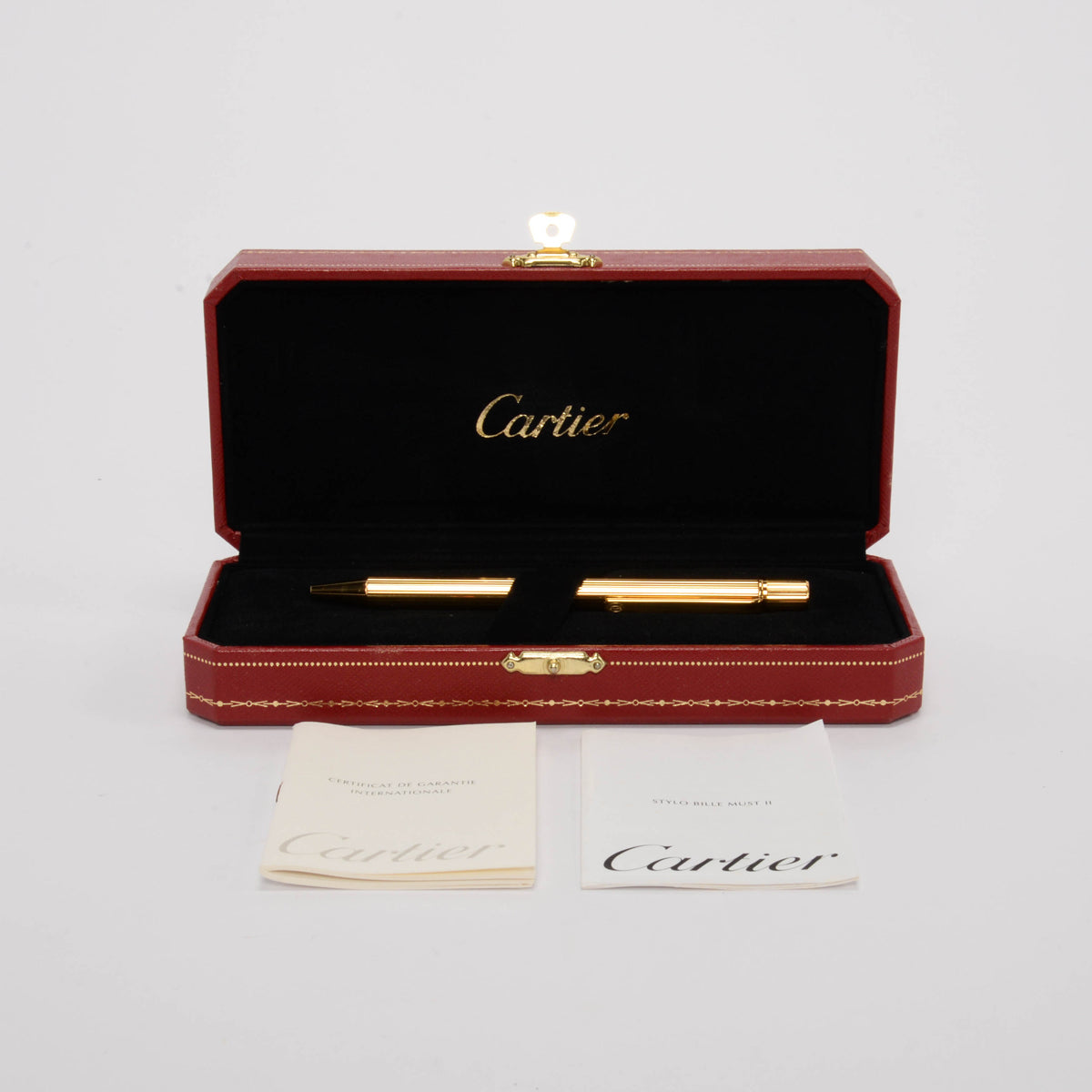 Cartier Gold Plated Stylo Bille Must ll Pen