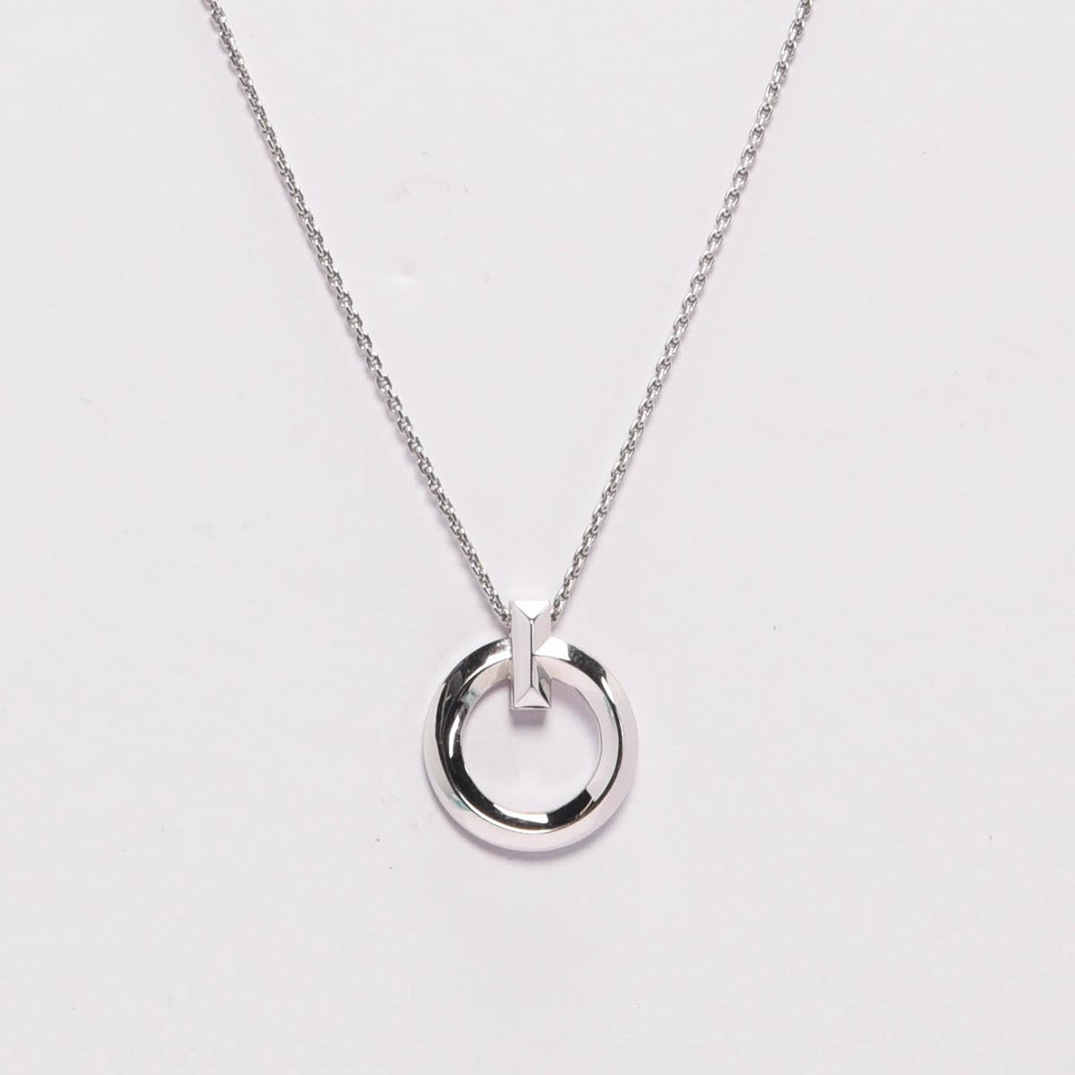 Tiffany & Co 18k White Gold T1 Circle Pendant