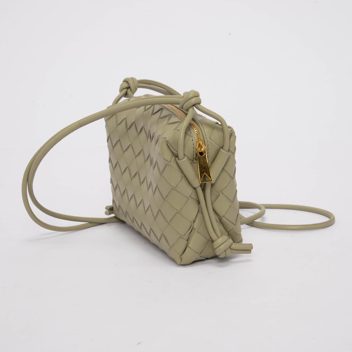 Bottega Veneta Travertine Intrecciato Mini Loop Camera Bag