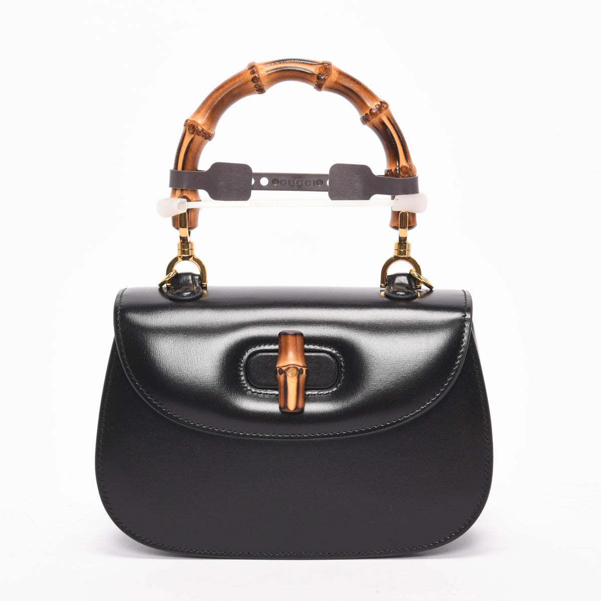 Gucci Black Calfskin Bamboo 1947 Small Bag