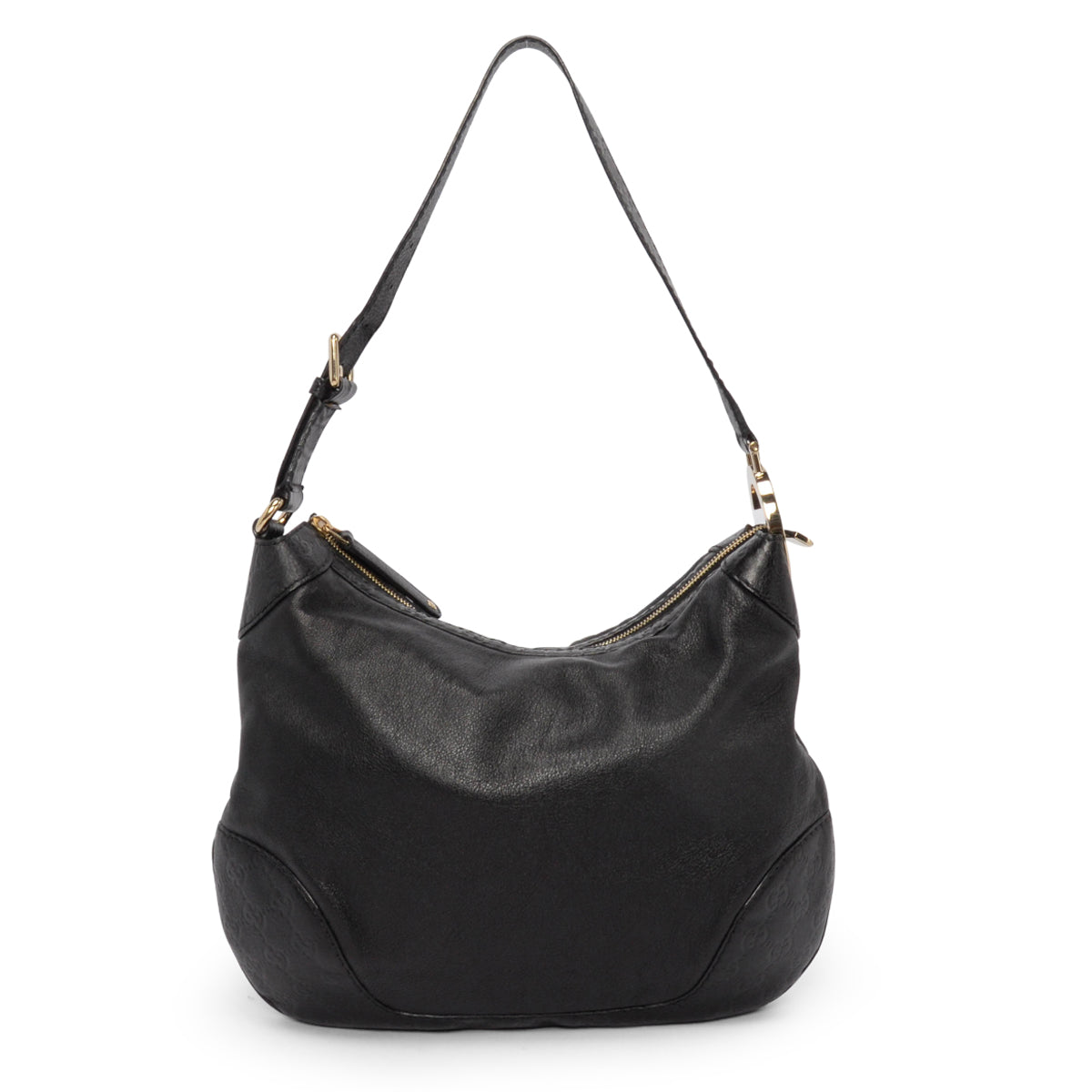 Gucci Black Leather & Guccissima Charlotte Hobo Bag