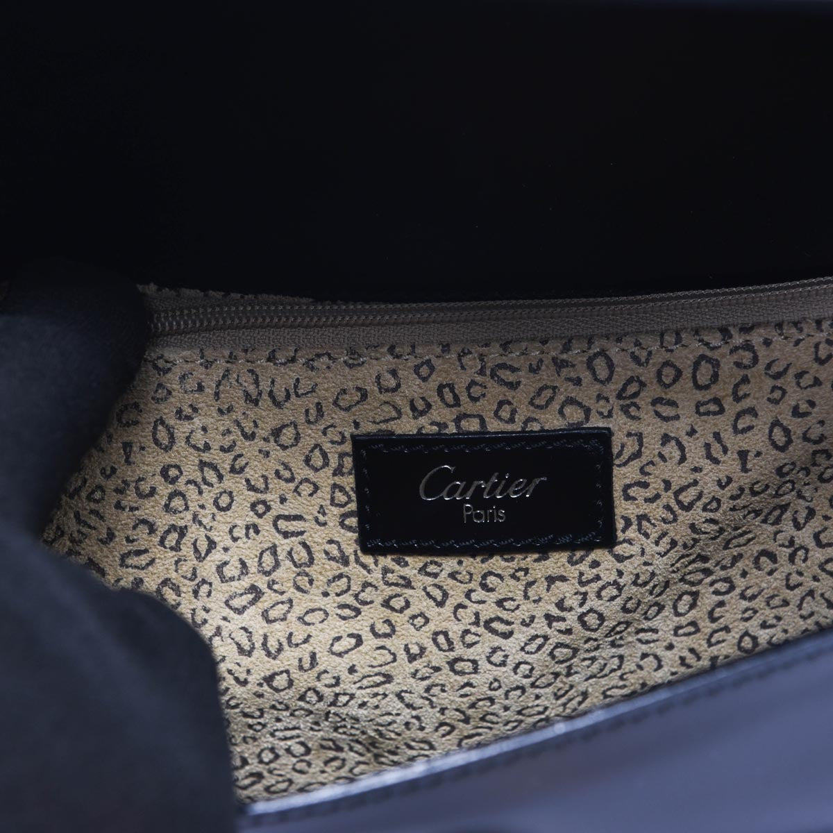 Cartier Black Calfskin Panthere Shoulder Bag