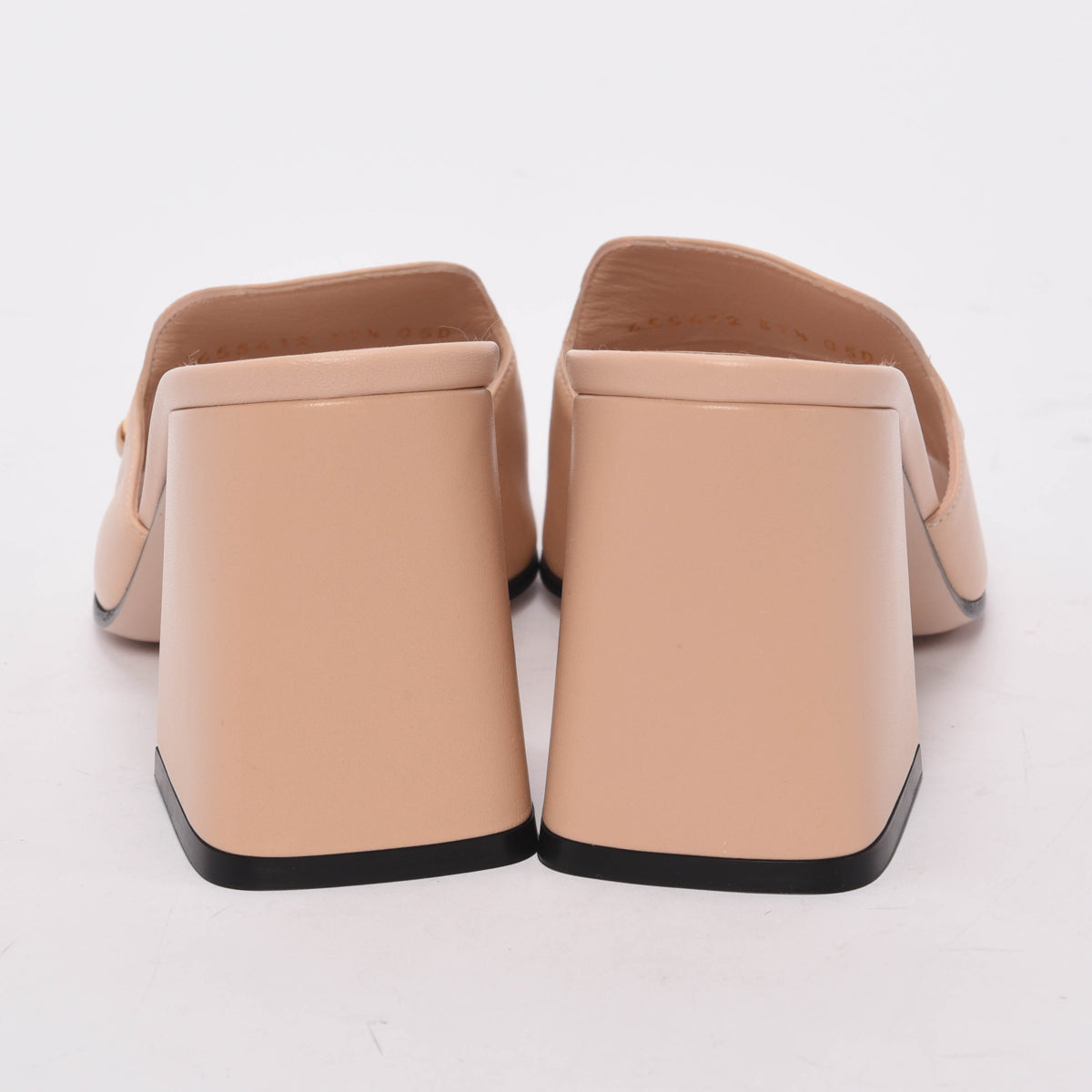 Gucci Pale Pink Calfskin Horsebit Slide Sandals 37.5