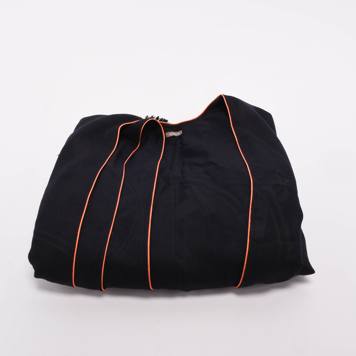 Hermes Black Cashmere Petit H Libris Cape Shawl