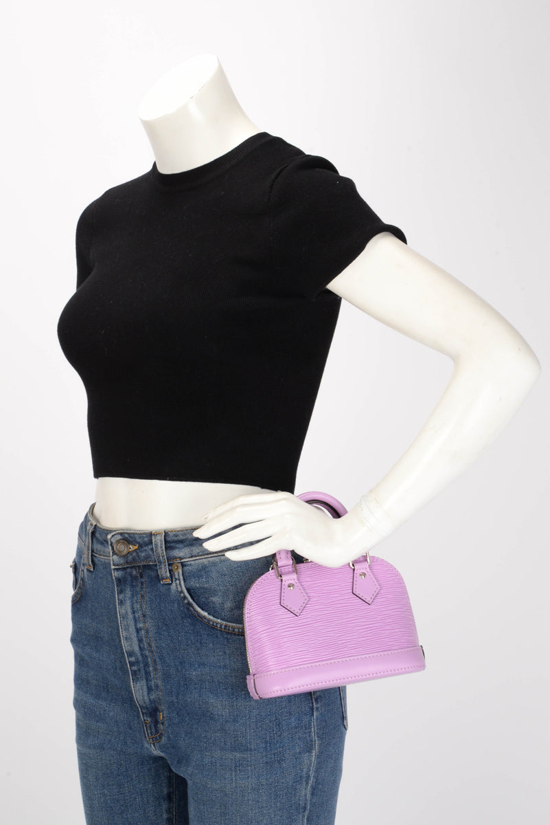 Louis Vuitton Lilac Epi Leather Nano Alma
