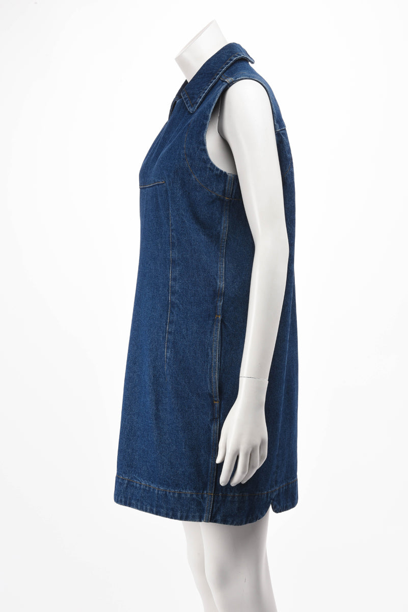 Balenciaga Blue Denim Sleeveless Dress FR 40