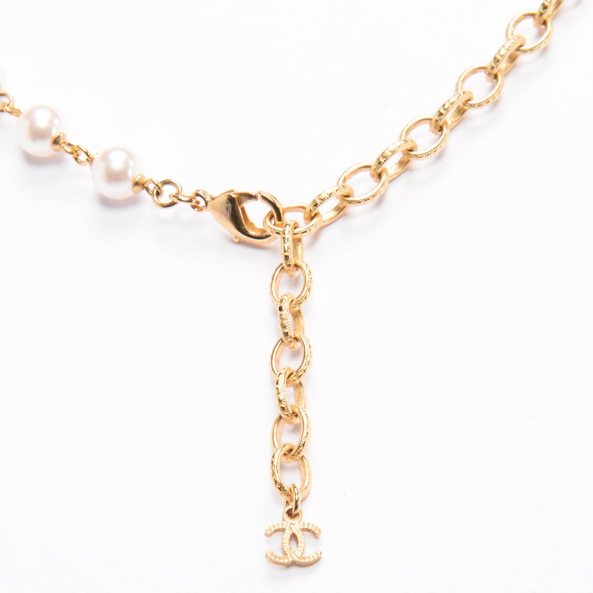 Chanel Gold Tone Pearl & Crystal Coco Charm Choker Necklace