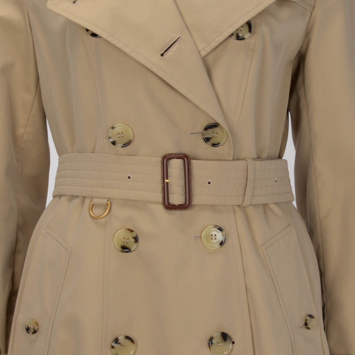 Burberry Honey Beige Cotton Chelsea Long Trench Coat UK 12