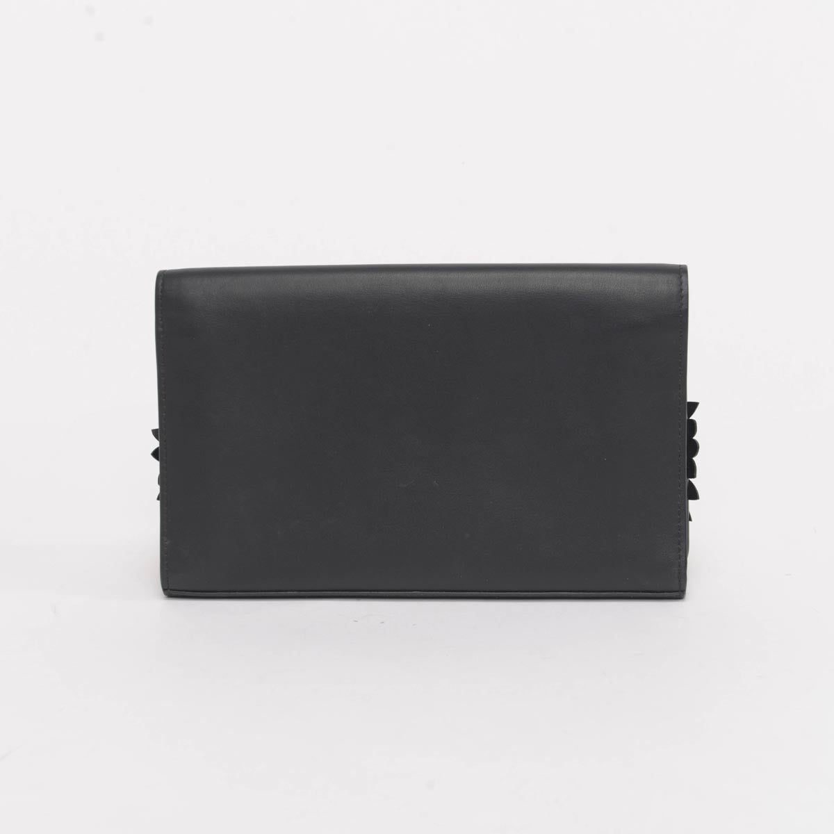 Fendi Black Calfskin F Is Fendi Embellished Clutch