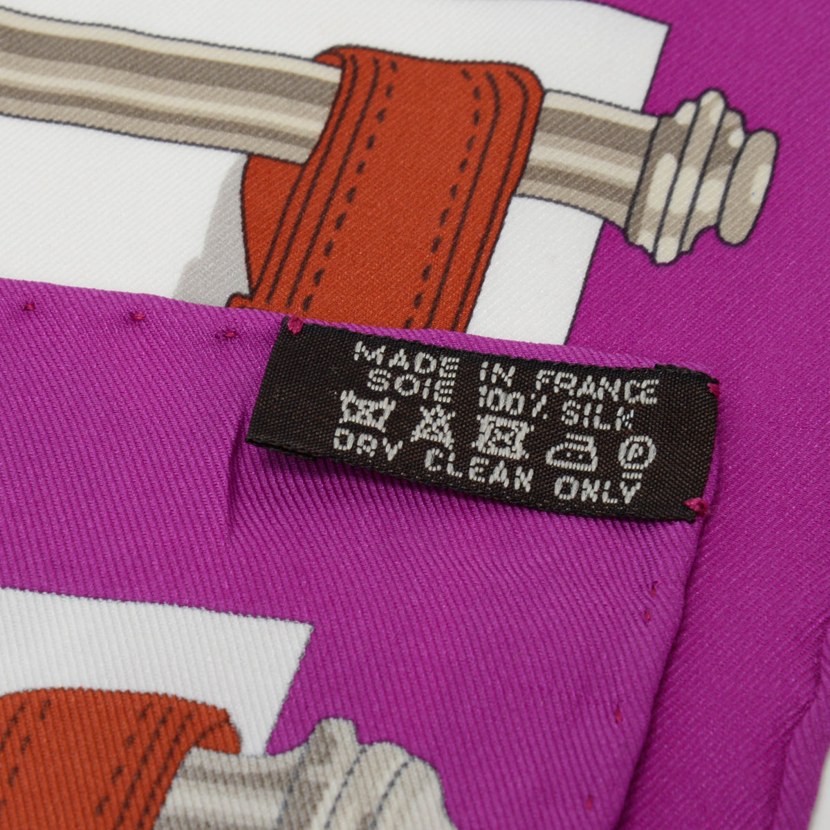 Hermes Magenta Silk Harnais Des Presidents Scarf 70