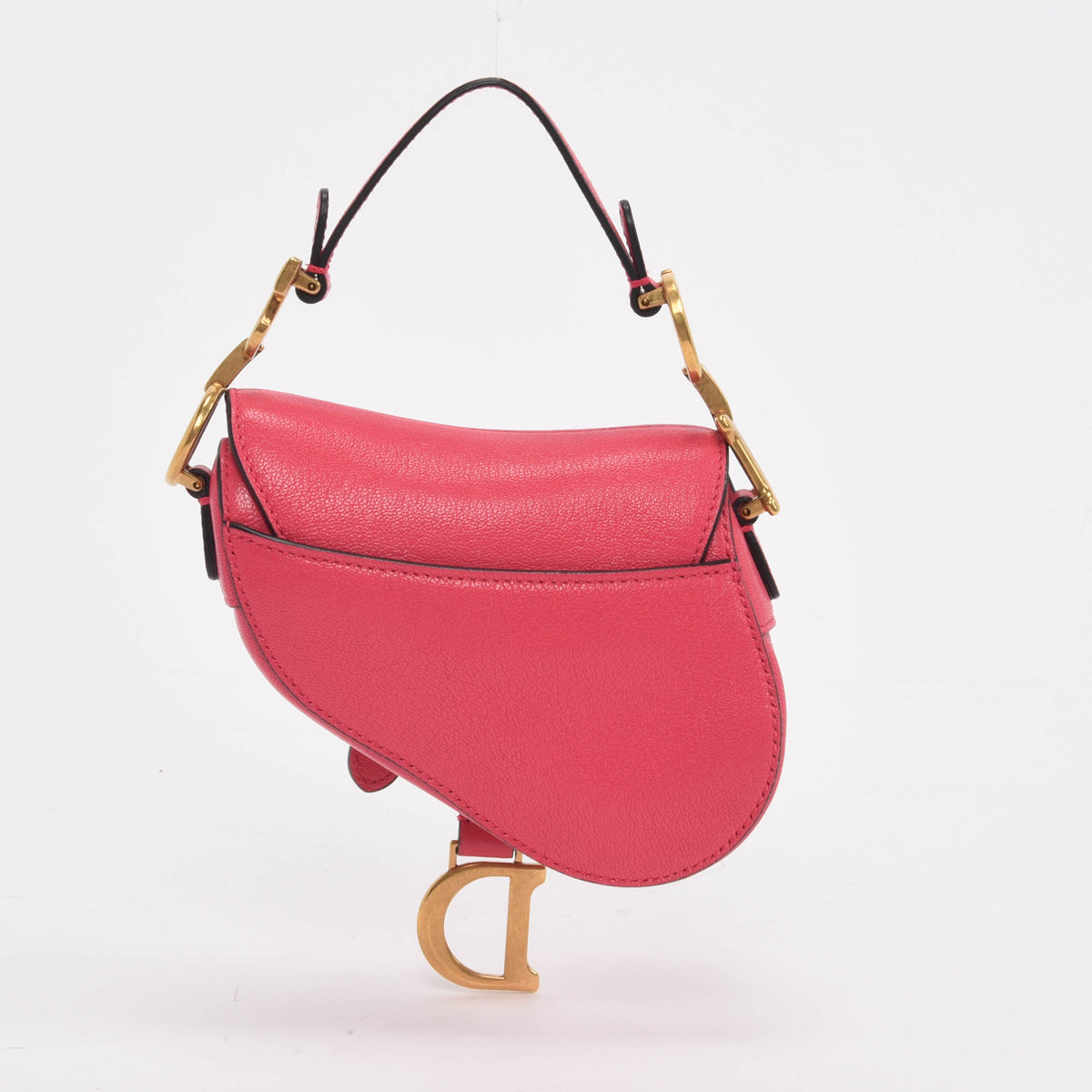 Dior Fuschia Goatskin Micro Saddle Bag