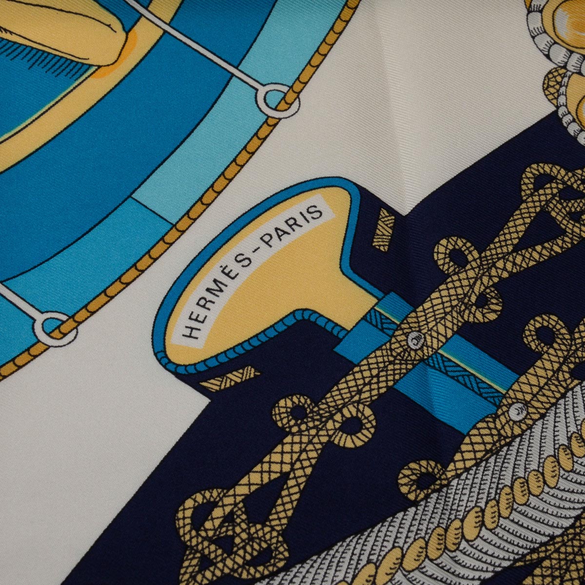 Hermes Blue Silk Circus Scarf 90