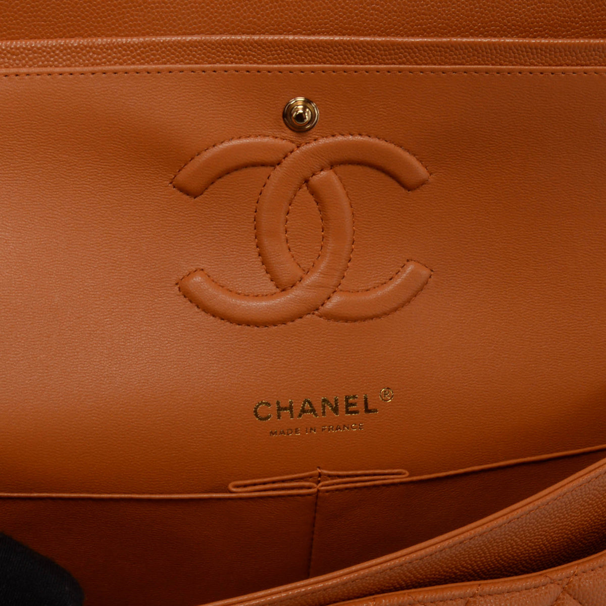 Chanel Caramel Quilted Caviar Medium Classic Flap Bag