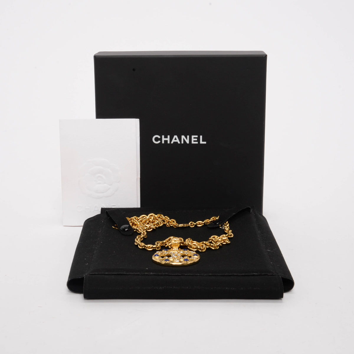 Chanel Gold Gripoix Medallion Necklace