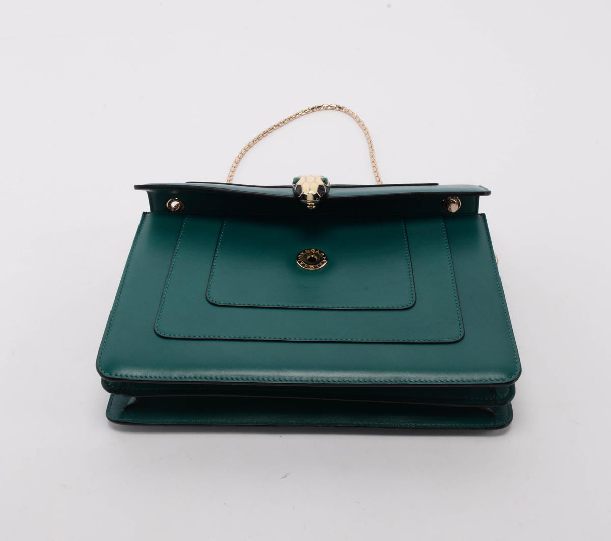 Bulgari Emerald Calfskin Medium Serpenti Forever Bag