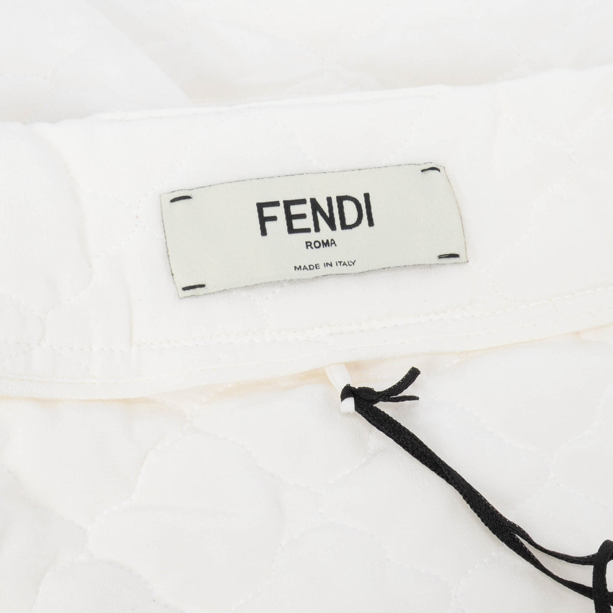 Fendi White Quilted Silk Mini Skirt IT 50