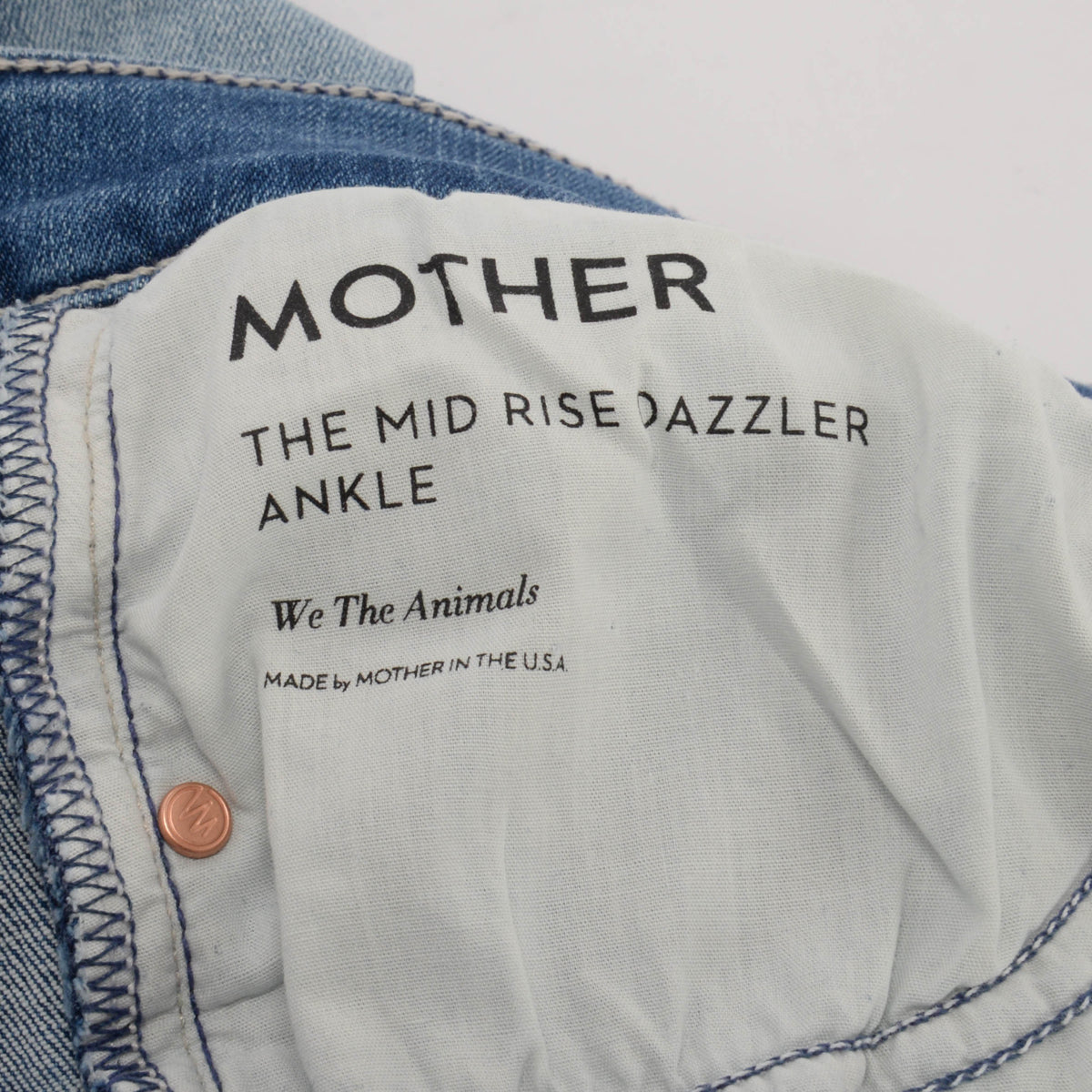 Mother Blue Denim Mid Rise Dazzler Ankle Jeans 24