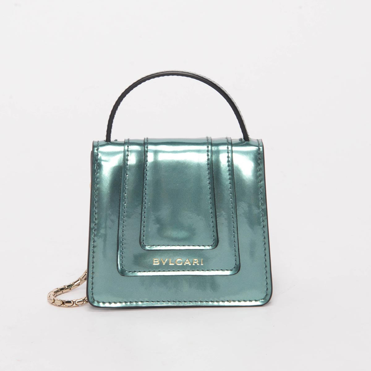 Bulgari Turquoise Metallic Calfskin Serpenti Forever Mini Bag Charm