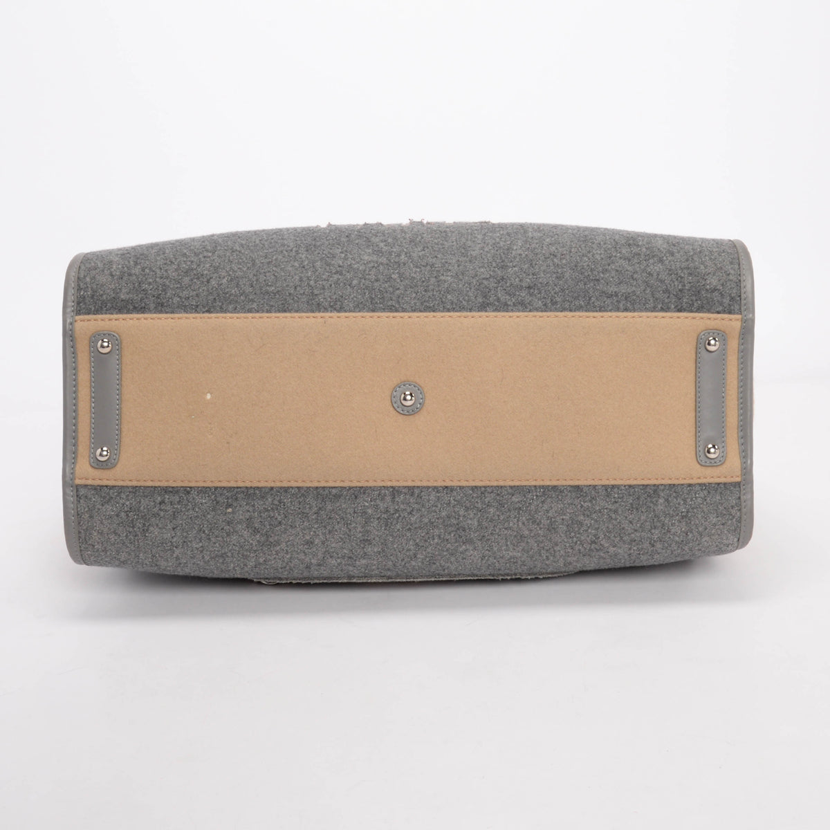 Chanel Grey & Beige Wool Felt Large Deauville Tote