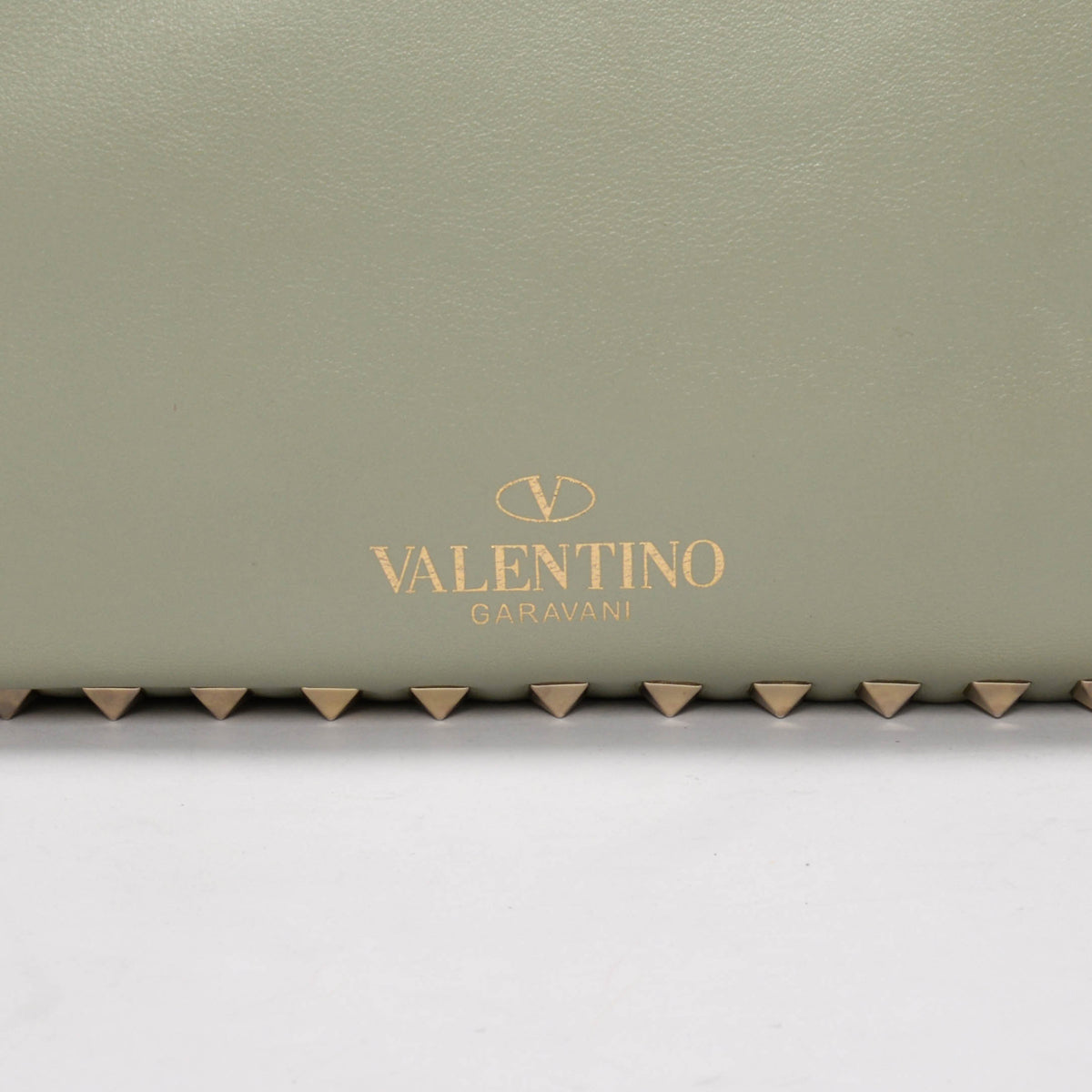 Valentino Mint Green Calfskin Medium Rockstud Trapeze Tote