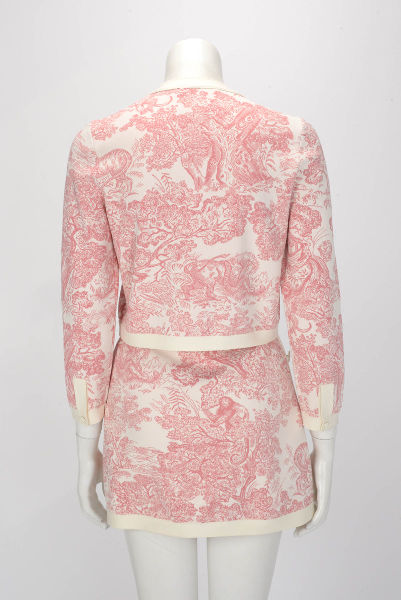 Dior Pink Toile de Jouy Sauvage Cropped Jacket FR 34
