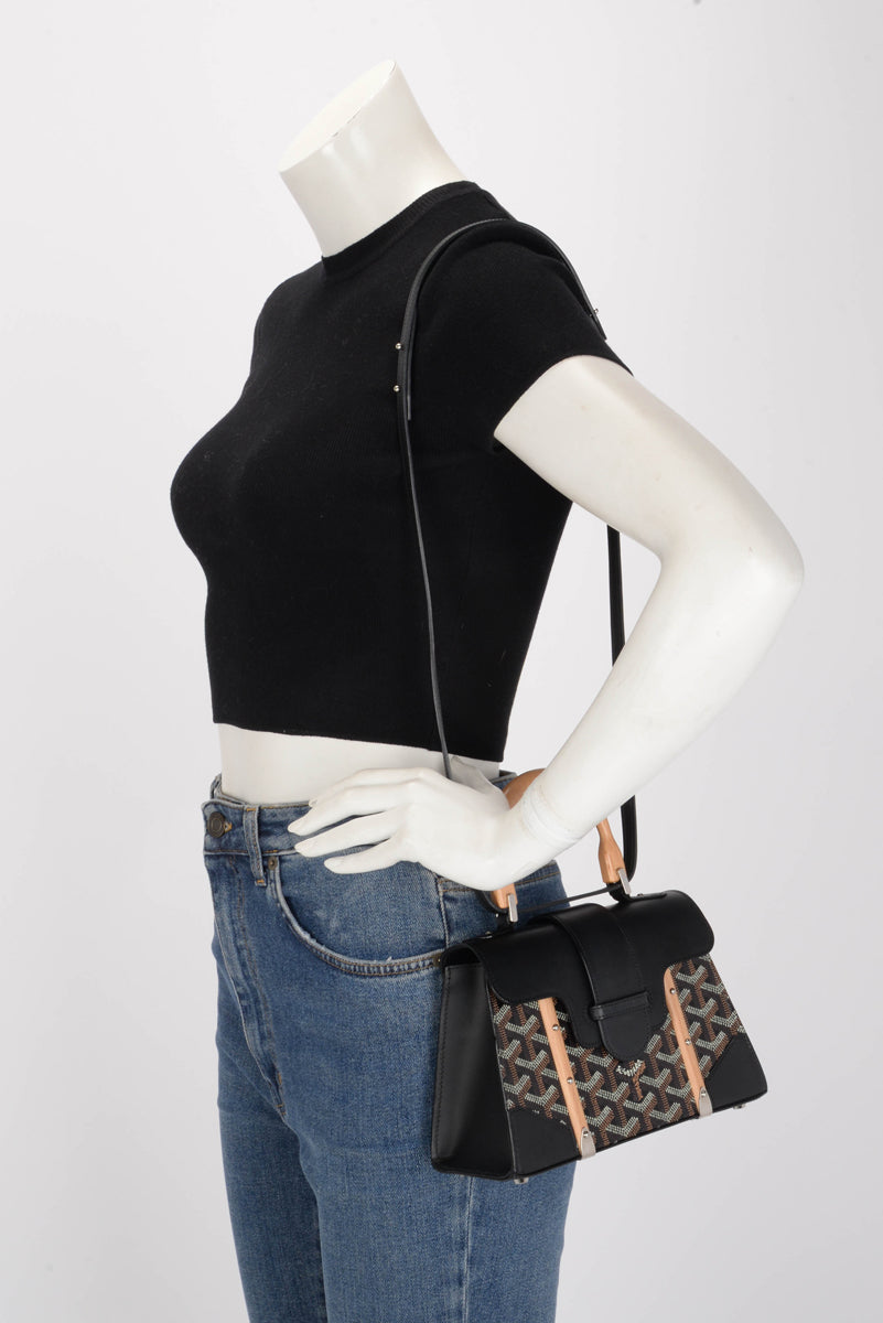 Goyard Black Goyardine Saigon Structure Mini Bag