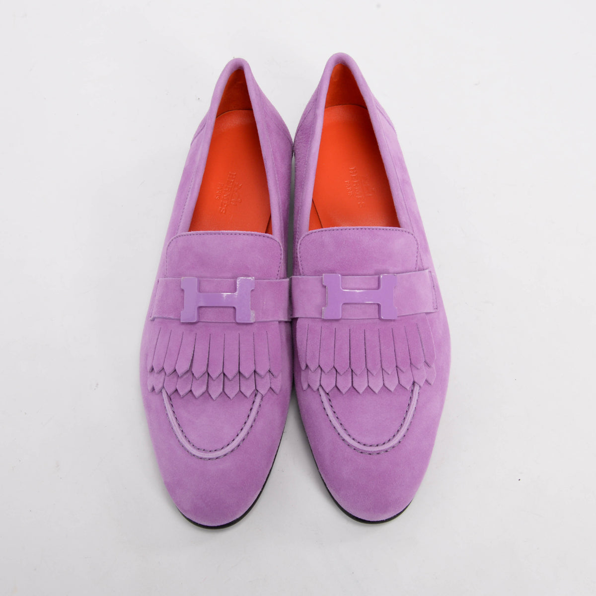 Hermes Lilac Suede Royal Loafers 39