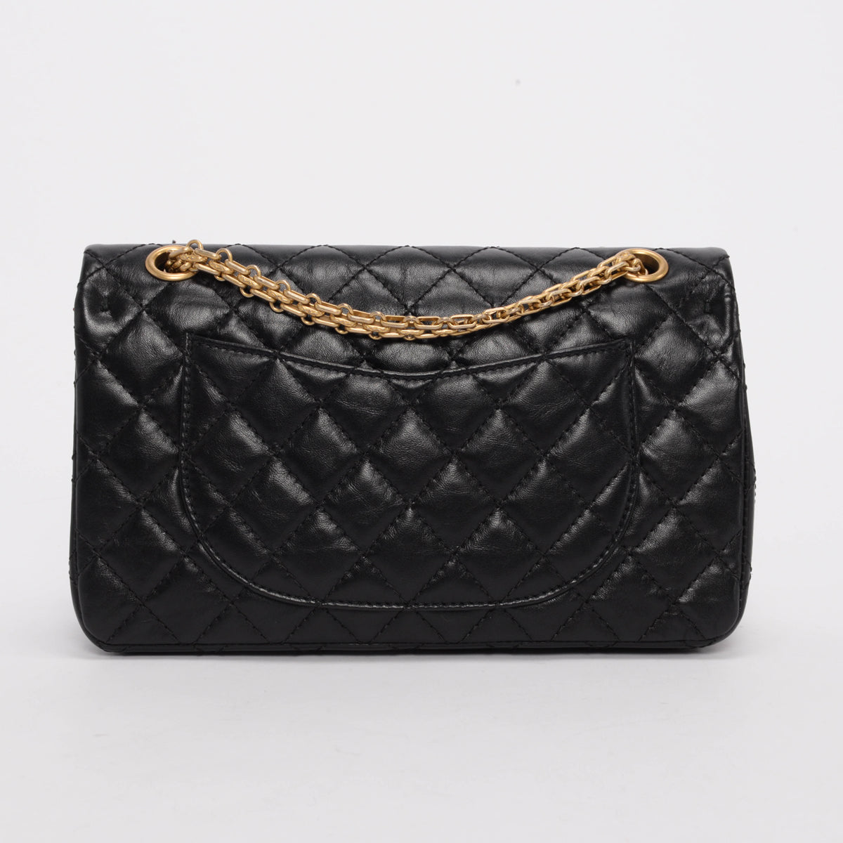 Chanel Black Distressed Calfskin 2.55 Reissue 225 Bag